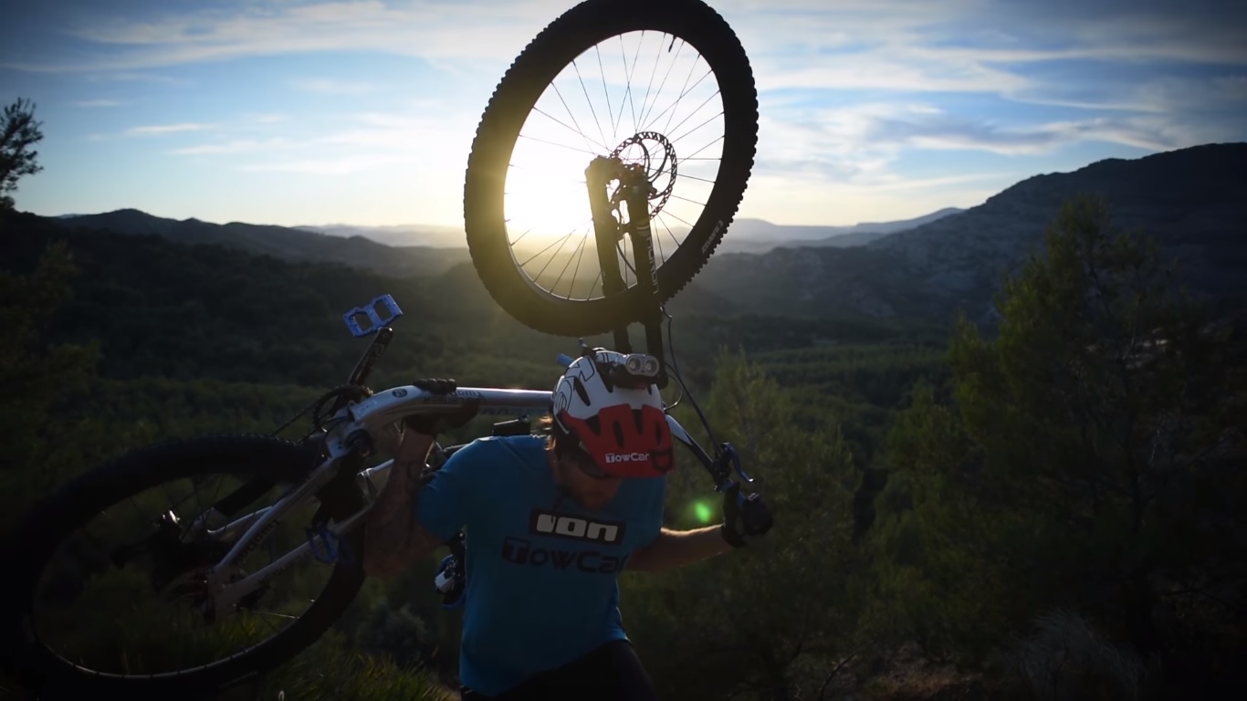 David Cachon rides El Caminito del Rey on a mountain bike