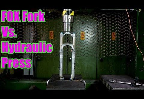 prensa hidraulica con una horquilla de mtb