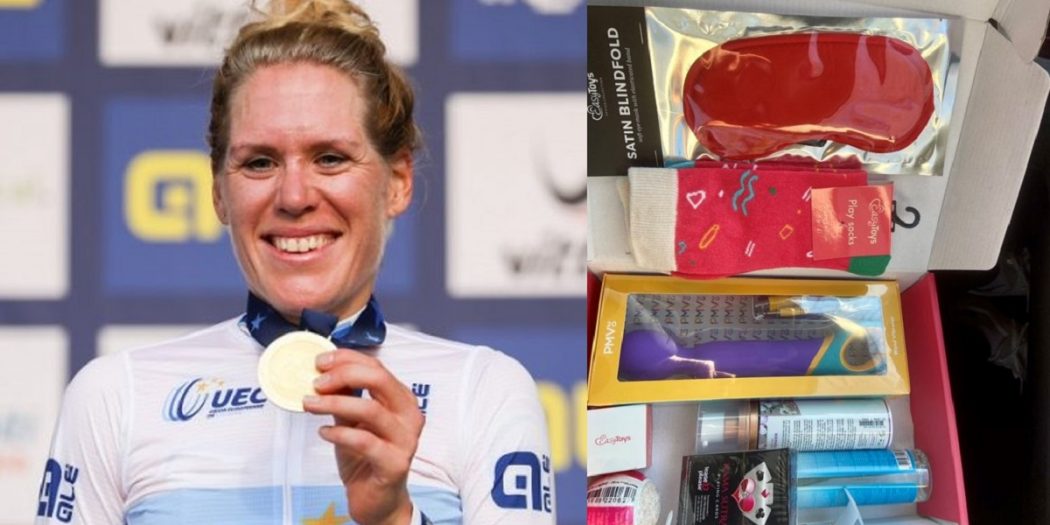 La ciclista Ellen van Dijk es premiada con juguetes sexuales
