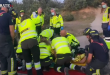 Un ciclista es rescatado en el Pardo Madrid por los bomberos